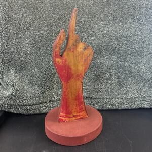 Wooden Hand Jewelry Holder Ring Bracelet Stand Sculptural Display Vintage